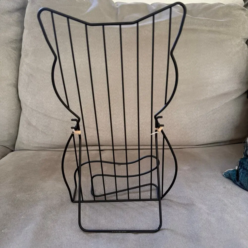 Kikkerland Cat Book Stand Black Metal Cookbook Recipe Holder NEW in Box